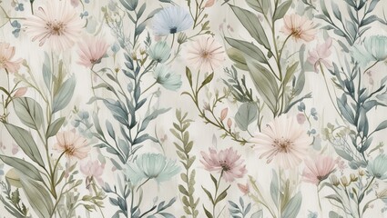 seamless image of colorful soft flowers, tileable, perfect for digital decorations, PowerPoint, and background