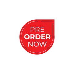 vector pre order now red label badge
