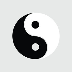 Yin yang line outline icon. Yin Yang icon symbol.
