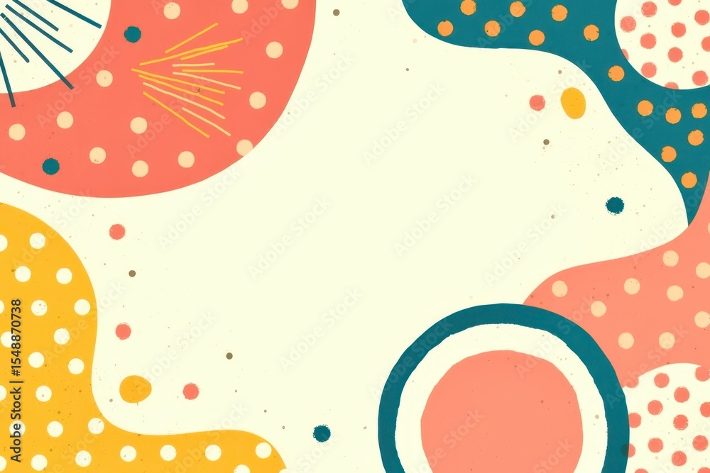 Aufkleber A colorful background with a white frame and a large circle in the middle
