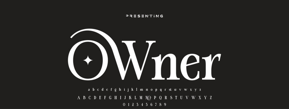 Elegant Font. Luxurious Glamour Exclusive Regular Font. Uppercase Lowercase and Number. Minimal Fashion Design