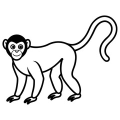 Clean Line Spider Monkey Art