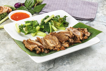 Asian cuisine Baked duck breast