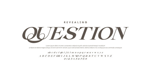 Elegant alphabet letters font logo classic minimal fashion designs. Typography modern sans fonts and number for logo brand. vector illustration