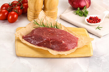 Raw beef meat uncocked steak