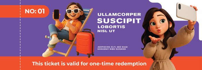 TEMPLATE TICKET MODERN DESIGN STYLE VECTOR EPS