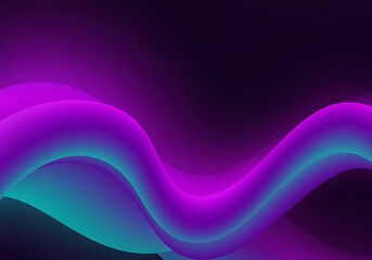 Naklejka premium Abstract purple and teal gradient waves create a modern, dynamic, and fluid background design. 