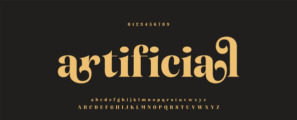 Elegant alphabet letters font logo classic minimal fashion designs. Typography modern sans fonts and number for logo brand. vector illustration