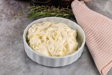 Italian soft young cheese stracciatella