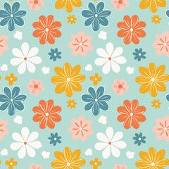 Pattern Flowers Hand Draw Vector