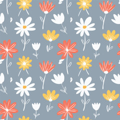 Obraz premium Pattern Flowers Hand Draw Vector