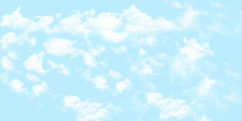 White curly clouds in the blue sky in sunny weather White cloud Light blue sky