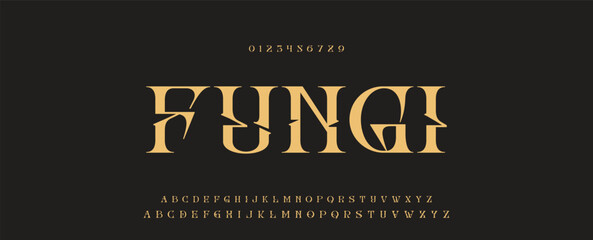 Elegant alphabet letters font logo classic minimal fashion designs. Typography modern sans fonts and number for logo brand. vector illustration