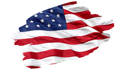 american flag isolated on white