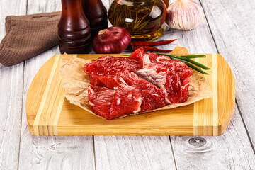 Raw beef meat for cooking