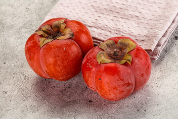 Sweet fresh ripe persimmon fruit