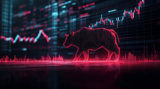 Conceptual illustration of U.S. tariffs impacting the stock market with simplicity