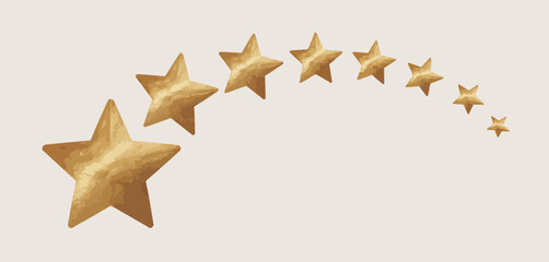 Gold Stars in a Curved Design