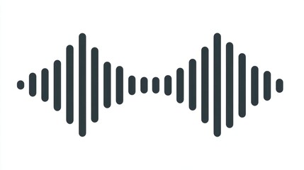 Obraz premium Audio Waveform Visualization: A digital representation of an audio waveform, rendered in sharp black lines against clean backdrop, perfect for visualizing sound, music, or communication.