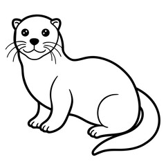 Clean Otter Vector Drawing