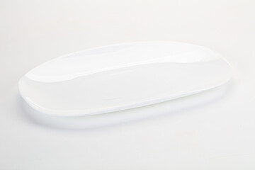 White ceramic empty plate dishware