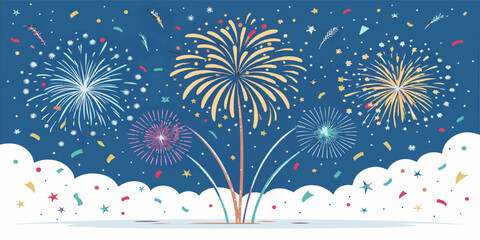 Party Confetti and Fireworks Illustration – Colorful Festive Design