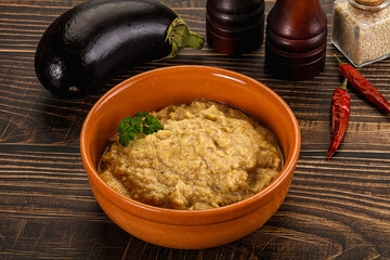 Eggplant dip - Mutabal with tahini paste