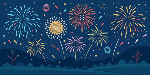 Bright and Cheerful Vector – Fireworks and Confetti for Events