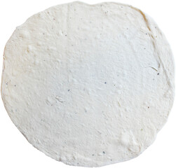 A round, flat piece of dough, likely prepared for baking or cooking.