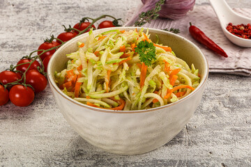 Vegan salad with kohlrabi and carrot