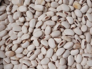 Heap of Raw White Beans as Healthy Food Ingredient