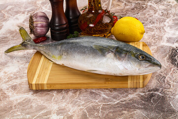 Raw Japanese Amberjack for cooking