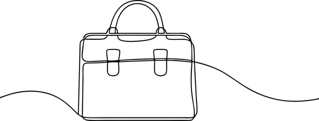 Modern Line Art of a Professional Work Bag – Abstract One Line Illustration for Business and Career Concepts