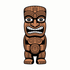 Obraz premium Maori Tiki Totem with Intricate Tribal Carvings