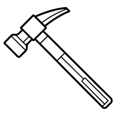 Construction Hammer Minimal Line Art