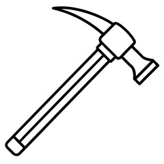 Construction Hammer Minimal Line Art