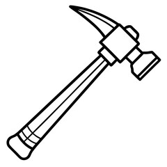 Construction Hammer Minimal Line Art