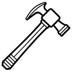 Construction Hammer Minimal Line Art