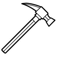 Construction Hammer Minimal Line Art