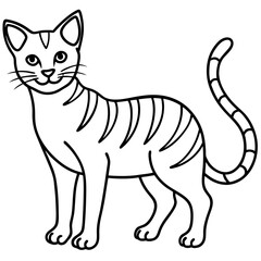 Elegant Sand Cat Vector Sketch
