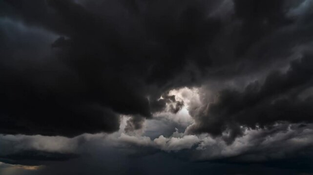 Starting moment of raining from black clouds 4k video