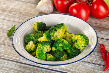 Boiled broccoli cabbage in the bowl