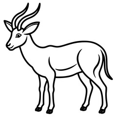 Elegant Saola Outline Art