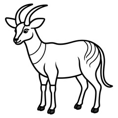 Elegant Saola Outline Art