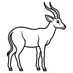 Elegant Saola Outline Art