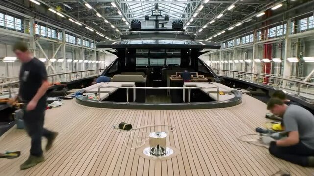 Witnessing the Meticulous Process of Luxury Yacht Building Inside a High-Tech Manufacturing Facility