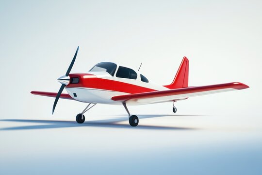 Small red and white airplane