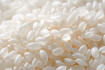Close-up of pile of white rice grains