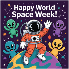 Fototapeta premium World Space Week, 4-10 October 15.eps