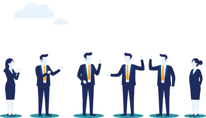 Professional Team Celebration: Business Partners Achieving Success Together flat vector illustration